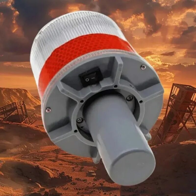 Baliza solar vial roja para cono de tránsito — RM Energía Inteligente