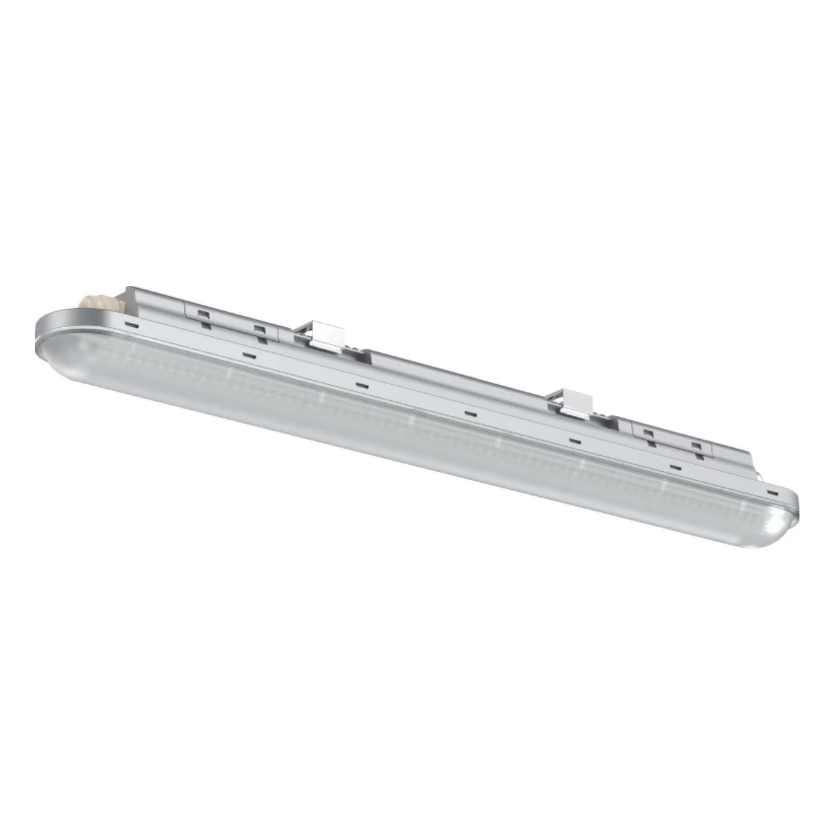 Luminaria Estanca LED 36W 120 cm 6000K Luminaria estanca LED 36W de 120 cm, 6000K luz fría, cuerpo blanco IP65 con difusor opal — RM Energía Inteligente